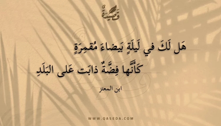قصيدة هل لك في ليلة بيضاء مقمرة