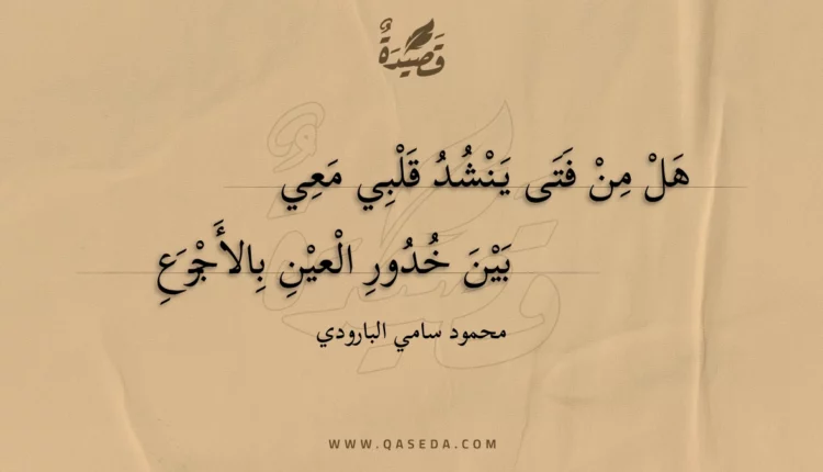 قصيدة هل من فتى ينشد قلبي معي