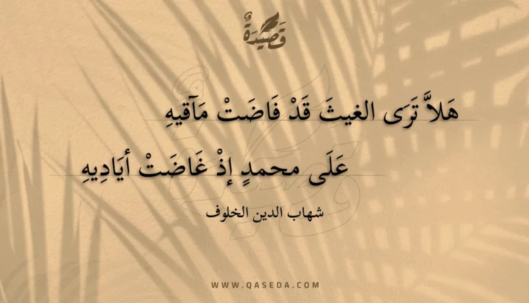 قصيدة هلا ترى الغيث قد فاضت مآقيه