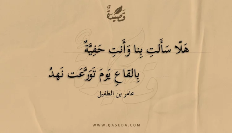 قصيدة هلا سألت بنا وأنت حفية