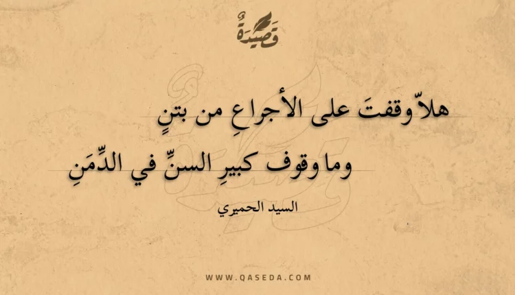 قصيدة هلا وقفت على الأجراع من بتن