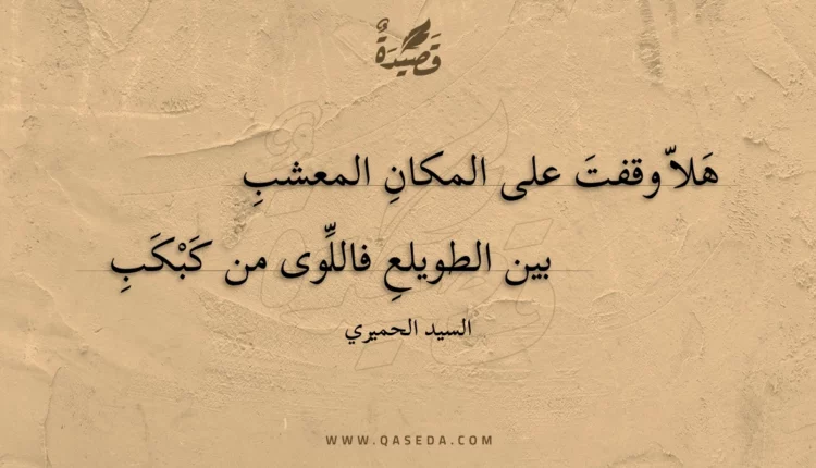 قصيدة هلا وقفت على المكان المعشب