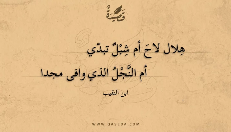 قصيدة هلال لاح أم شبل تبدي