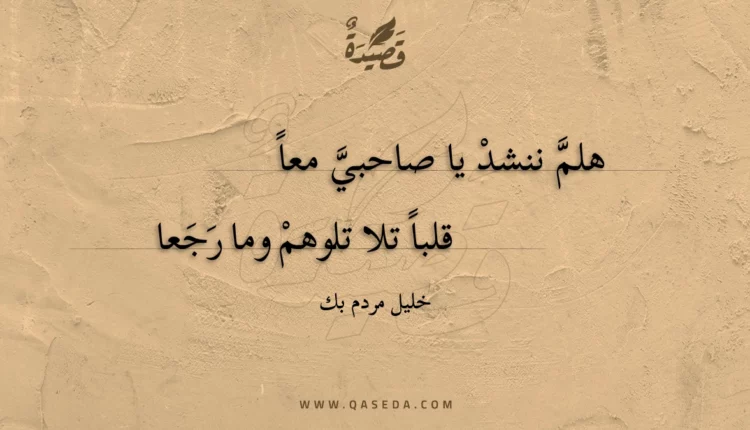 قصيدة هلم ننشد يا صاحبي معا