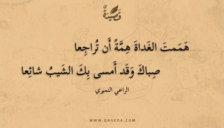 قصيدة هممت الغداة همة أن تراجعا