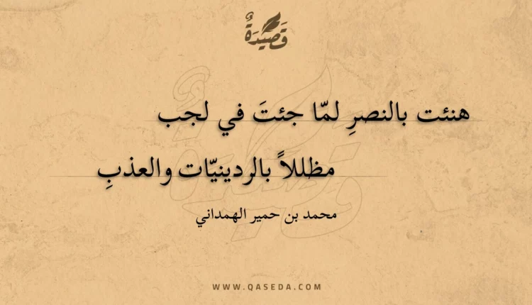 قصيدة هنئت بالنصر لما جئت في لجب