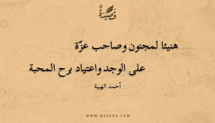 قصيدة هنيئا لمجنون وصاحب عزة
