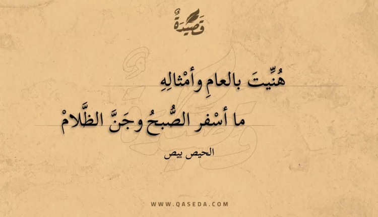 قصيدة هنيت بالعام وأمثاله