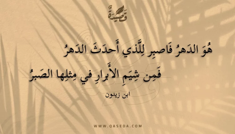 قصيدة هو الدهر فاصبر للذي أحدث الدهر