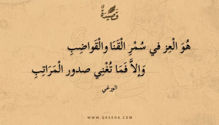 قصيدة هو العز في سمر القنا والقواضب