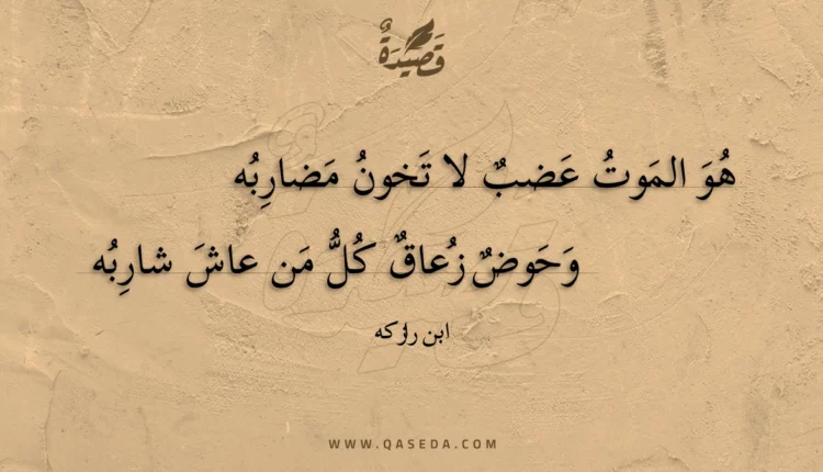 قصيدة هو الموت عضب لا تخون مضاربه