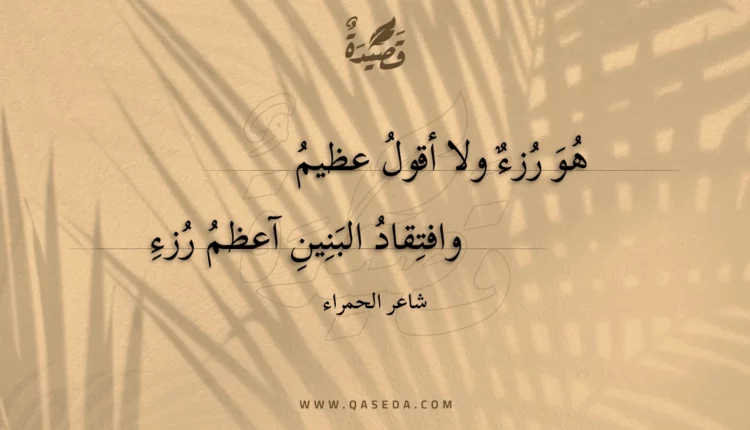 قصيدة هو رزء ولا أقول عظيم