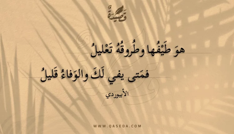 قصيدة هو طيفها وطروقه تعليل