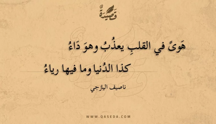 قصيدة هوى في القلب يعذب وهو داء