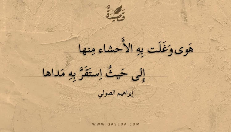قصيدة هوى وغلت به الأحشاء منها