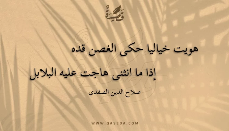 قصيدة هويت خياليا حكى الغصن قده