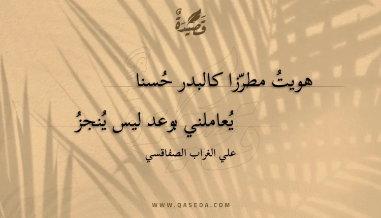 قصيدة هويت مطرزا كالبدر حسنا