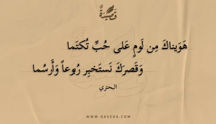 قصيدة هويناك من لوم على حب تكتما