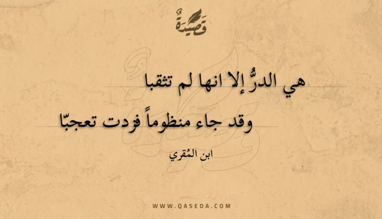 قصيدة هي الدر إلا انها لم تثقبا