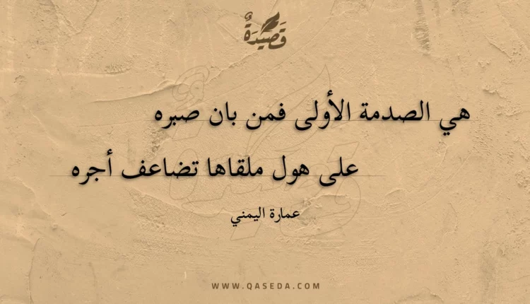 قصيدة هي الصدمة الأولى فمن بان صبره