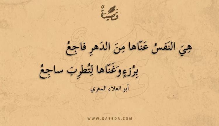 قصيدة هي النفس عناها من الدهر فاجع