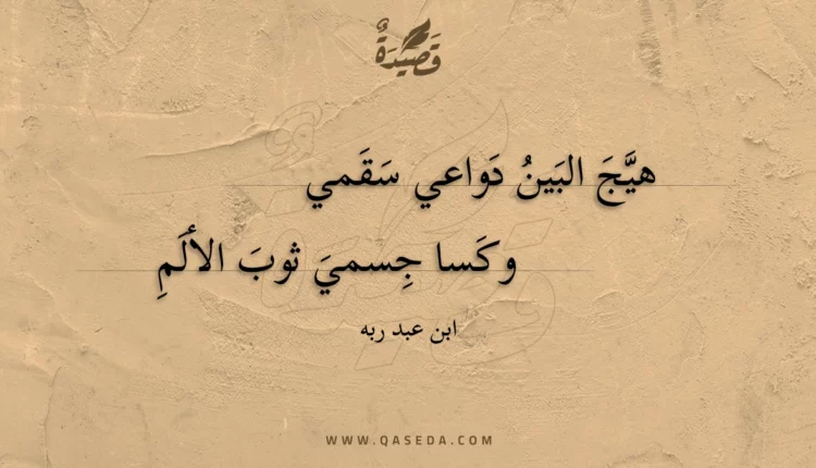 قصيدة هيج البين دواعي سقمي