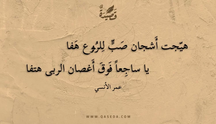 قصيدة هيجت أشجان صب للربوع هفا