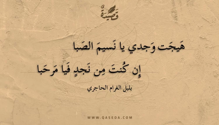 قصيدة هيجت وجدي يا نسيم الصبا
