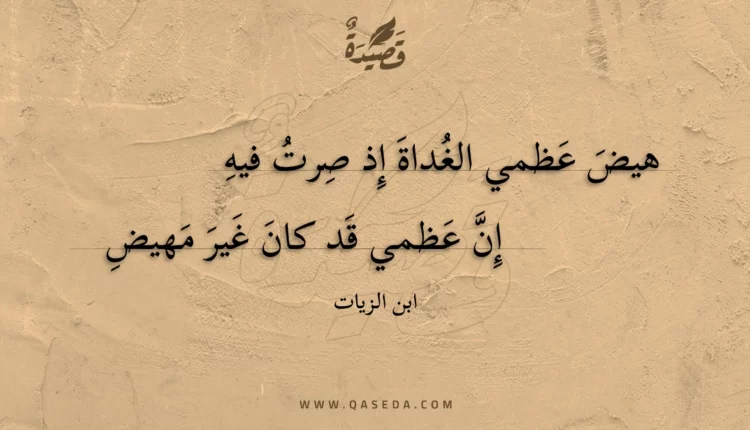 قصيدة هيض عظمي الغداة إذ صرت فيه