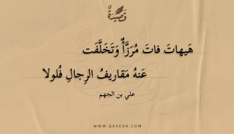 قصيدة هيهات فات مرزأ وتخلفت