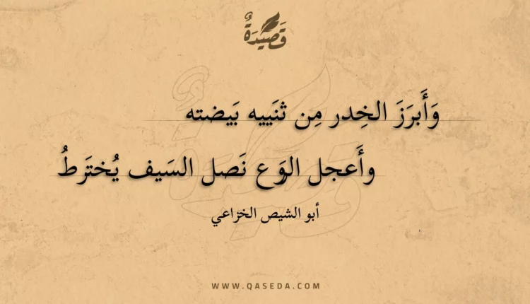 قصيدة وأبرز الخدر من ثنييه بيضته