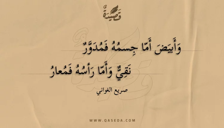 قصيدة وأبيض أما جسمه فمدور