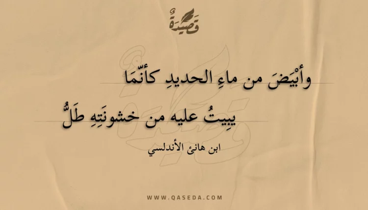 قصيدة وأبيض من ماء الحديد كأنما