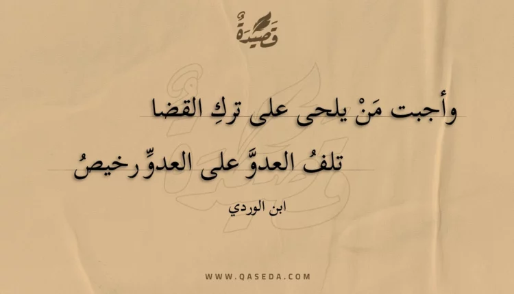 قصيدة وأجبت من يلحى على ترك القضا