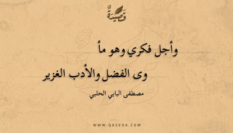 قصيدة وأجل فكري وهو مأوى