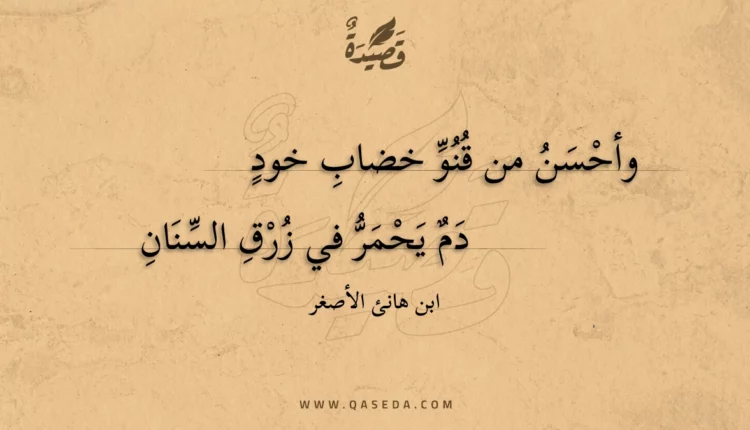 قصيدة وأحسن من قنو خضاب خود