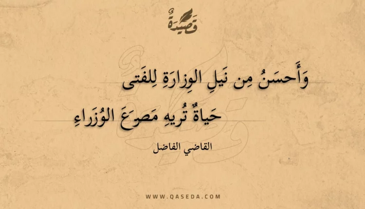 قصيدة وأحسن من نيل الوزارة للفتى