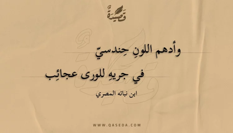 قصيدة وأدهم اللون حندسي