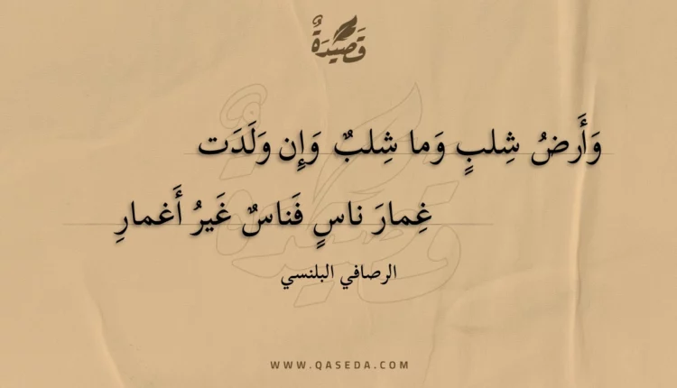 قصيدة وأرض شلب وما شلب وإن ولدت