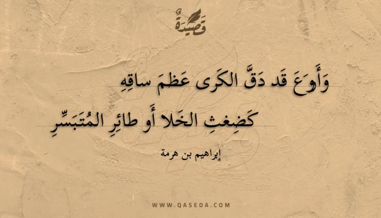 قصيدة وأروع قد دق الكرى عظم ساقه