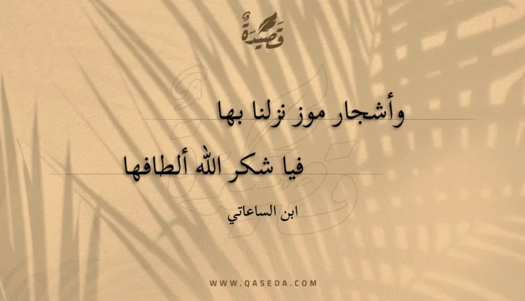 قصيدة وأشجار موز نزلنا بها
