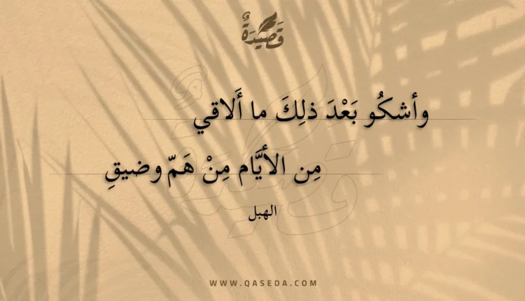 قصيدة وأشكو بعد ذلك ما ألاقي