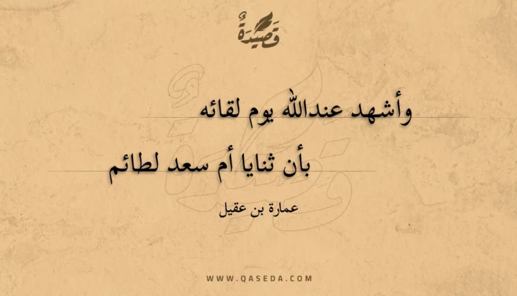 قصيدة وأشهد عندالله يوم لقائه