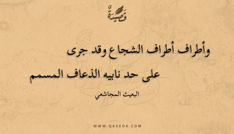 قصيدة وأطراف أطراف الشجاع وقد جرى