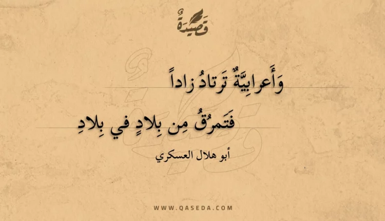 قصيدة وأعرابية ترتاد زادا
