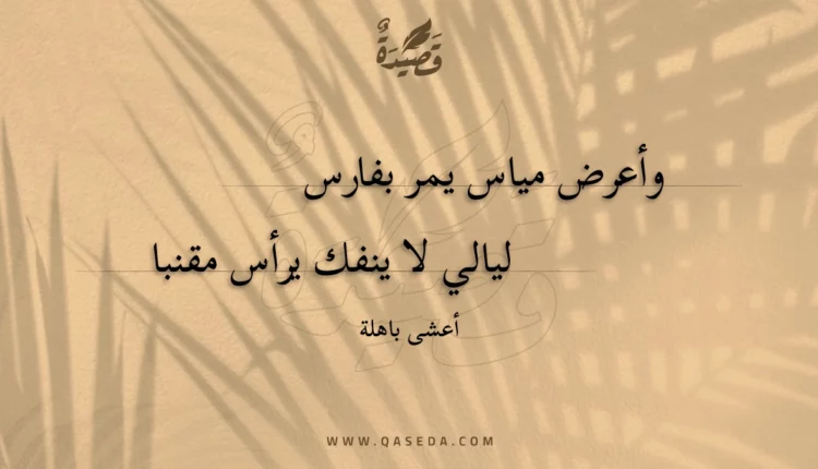 قصيدة وأعرض مياس يمر بفارس