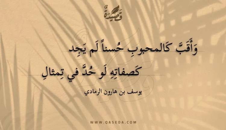 قصيدة وأقب كالمحبوب حسنا لم يجد