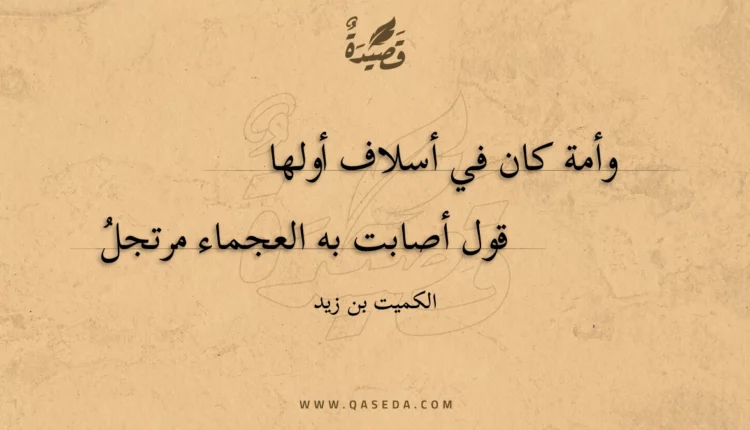 قصيدة وأمة كان في أسلاف أولها