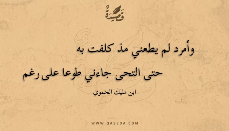قصيدة وأمرد لم يطعني مذ كلفت به