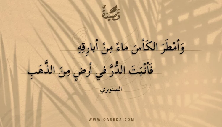 قصيدة وأمطر الكأس ماء من أبارقه